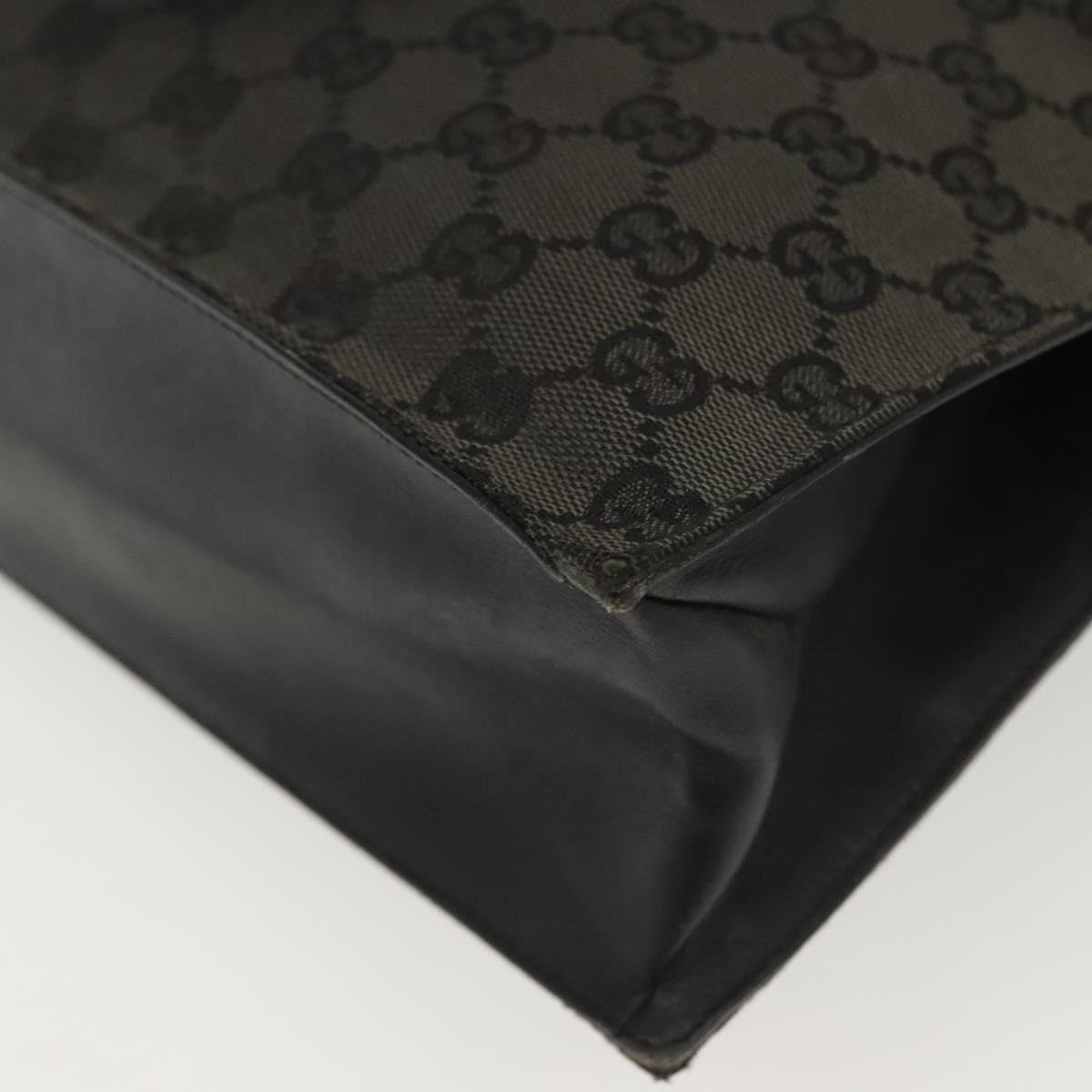 GUCCI GG Canvas Tote Bag Black Silver 002 1053 Auth 142008