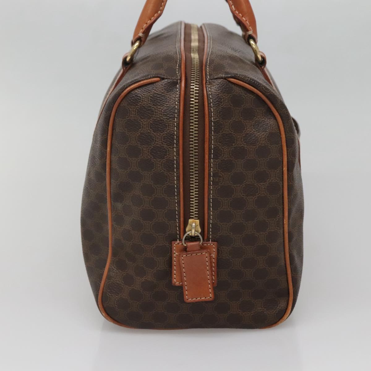 CELINE Macadam Canvas Hand Bag PVC Leather Brown Gold Auth 142031