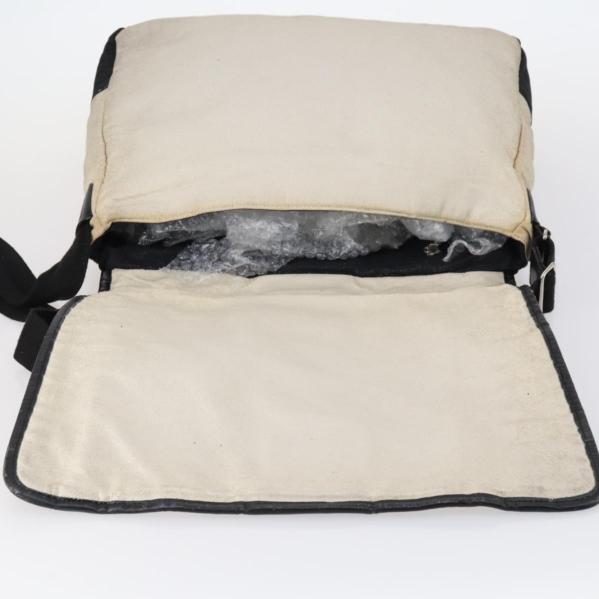 CHANEL Sports Matelasse Shoulder Bag Canvas White Silver CC Auth 142035