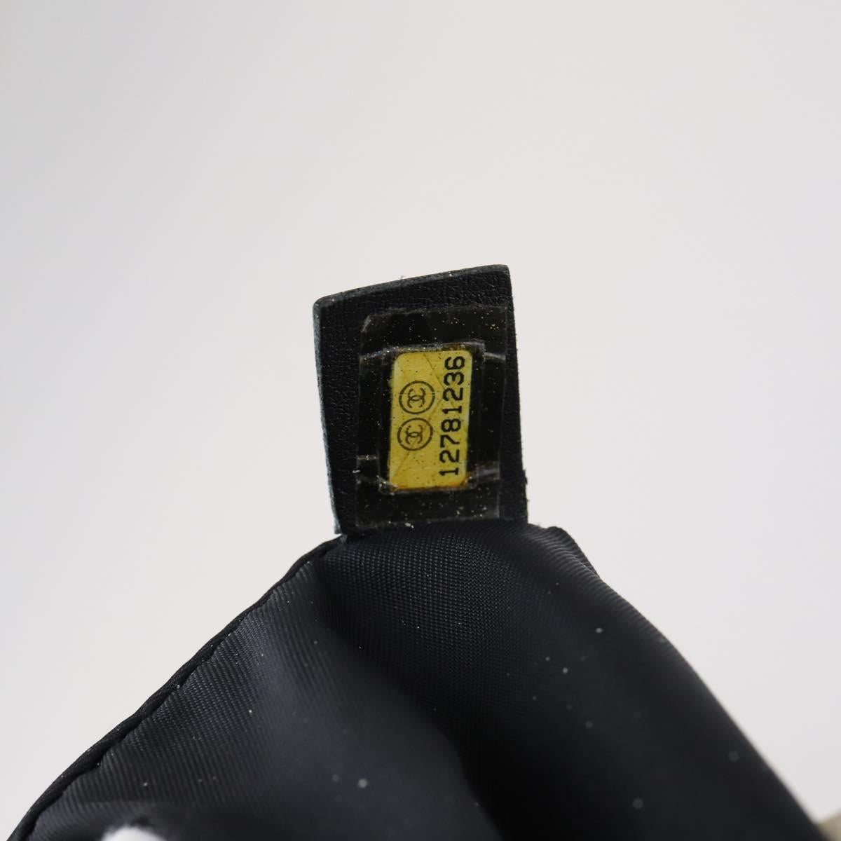 CHANEL Sports Matelasse Shoulder Bag Canvas White Silver CC Auth 142035