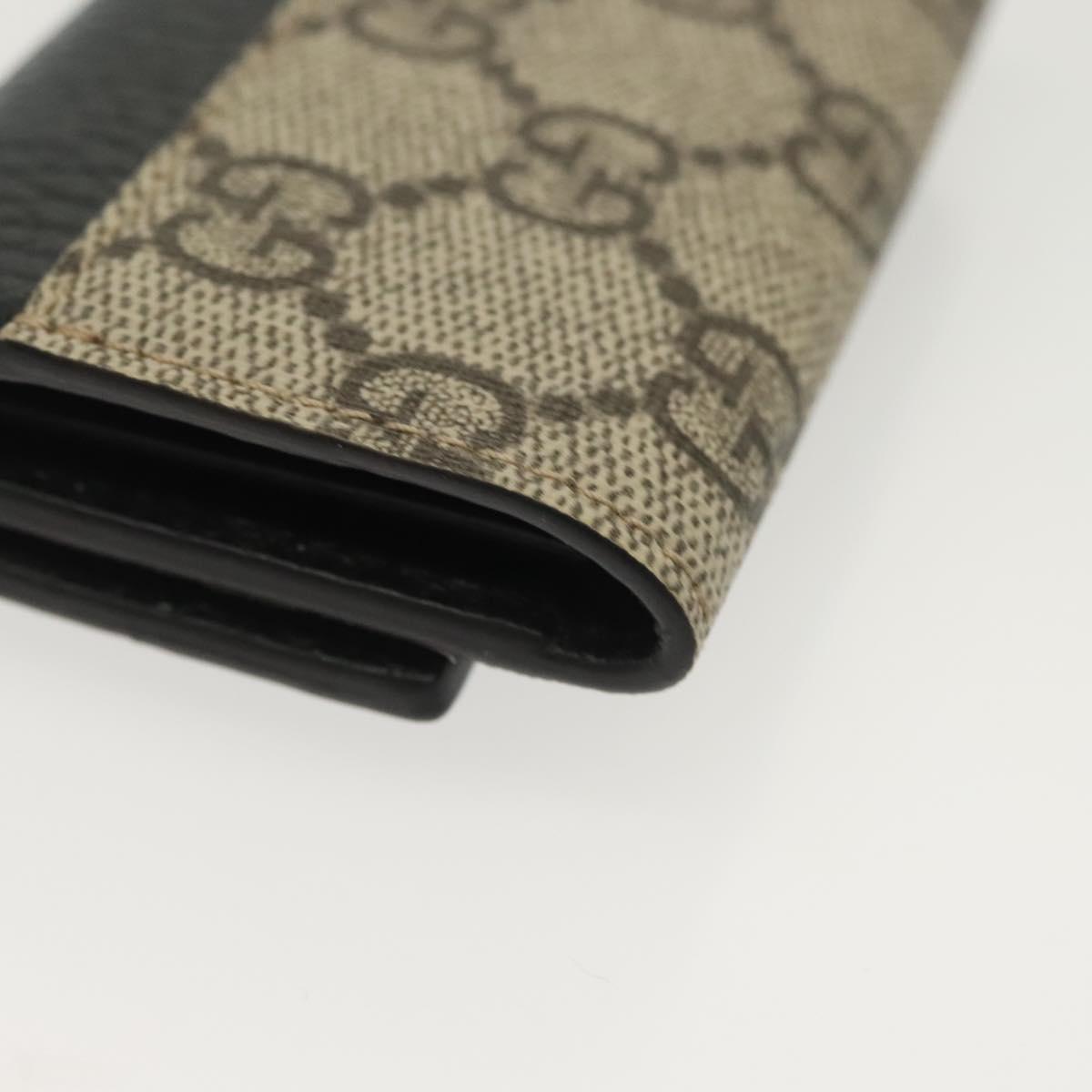 GUCCI GG Supreme GG Marmont Key Case PVC Beige Black 456118 0416 Auth 142046