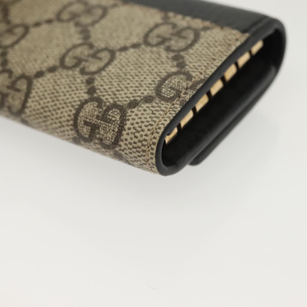 GUCCI GG Supreme GG Marmont Key Case PVC Beige Black 456118 0416 Auth 142046