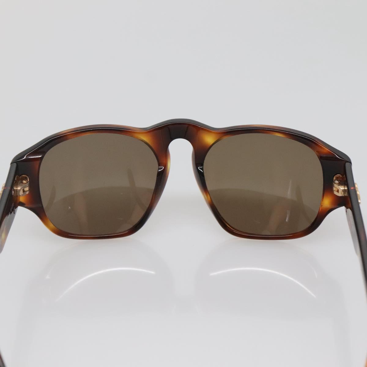 CHANEL COCO Mark Sunglasses Plastic Brown CC Auth 142047