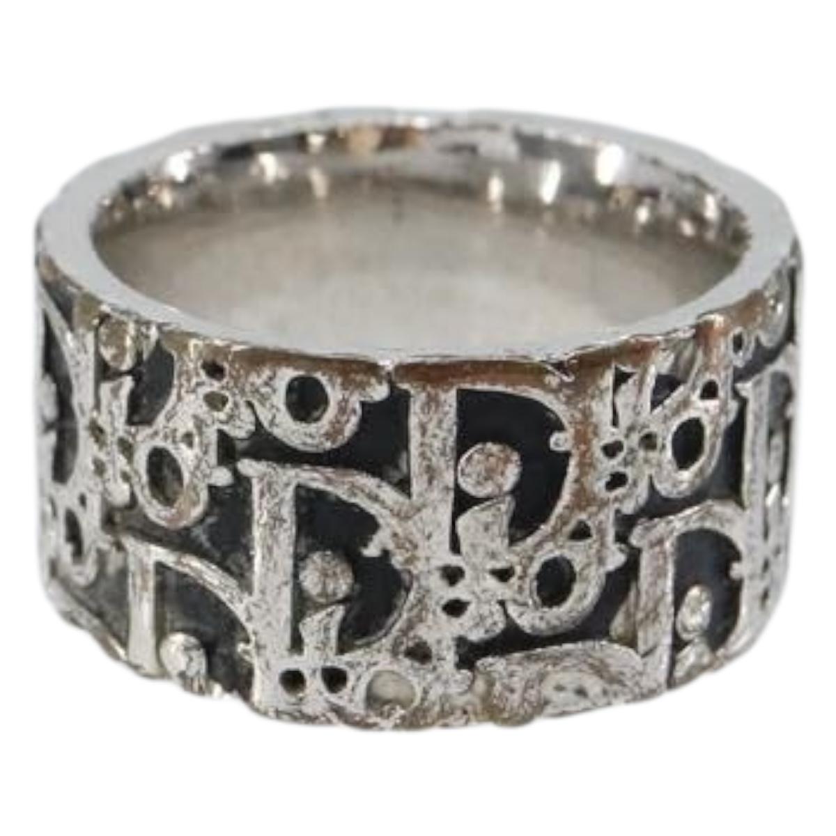 Christian Dior Trotter Ring metal Silver Auth 142048