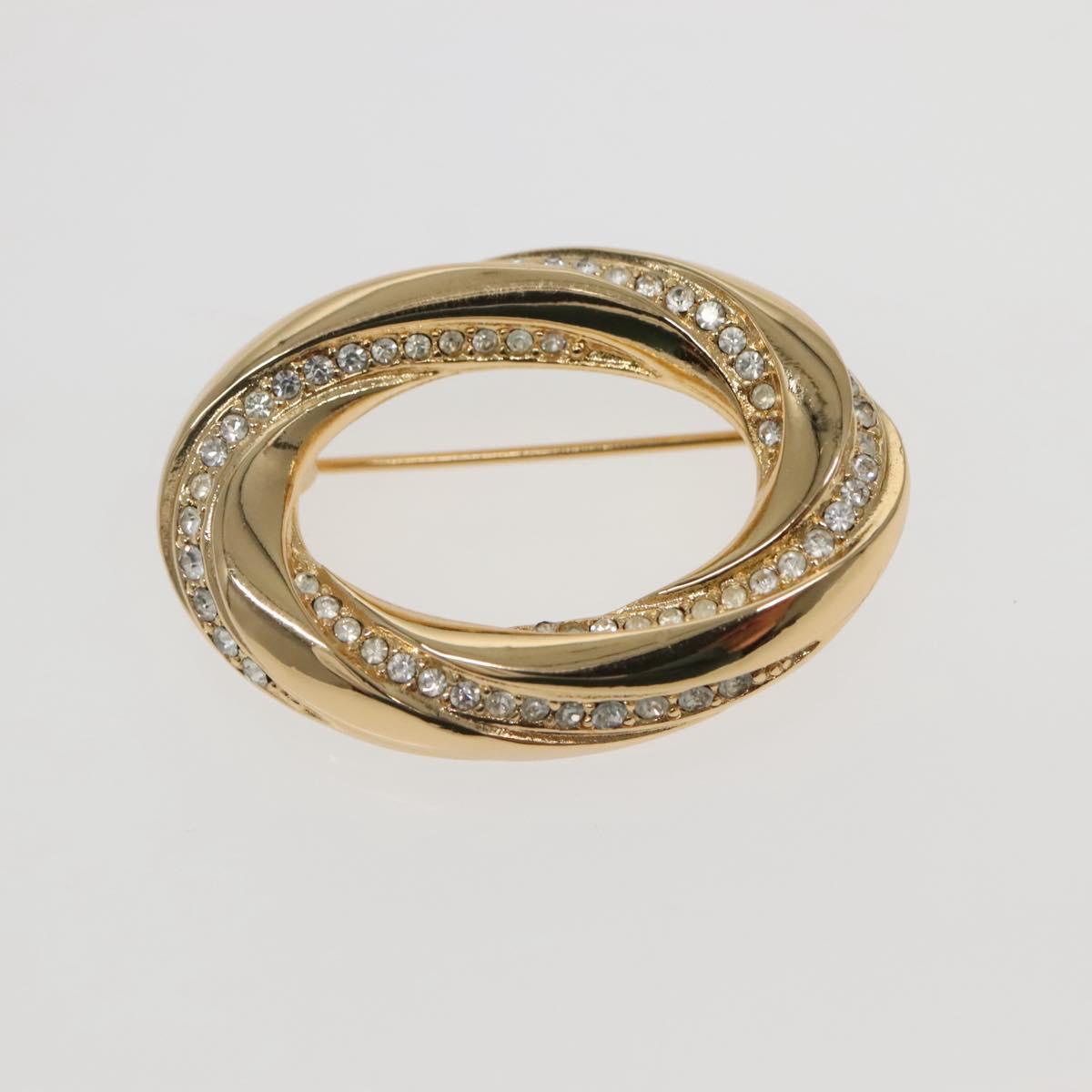 Christian Dior Brooch Metal Gold Auth 142053