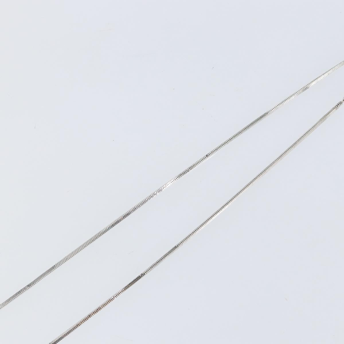 Christian Dior Trotter Necklace metal Silver Light Blue Auth 142063