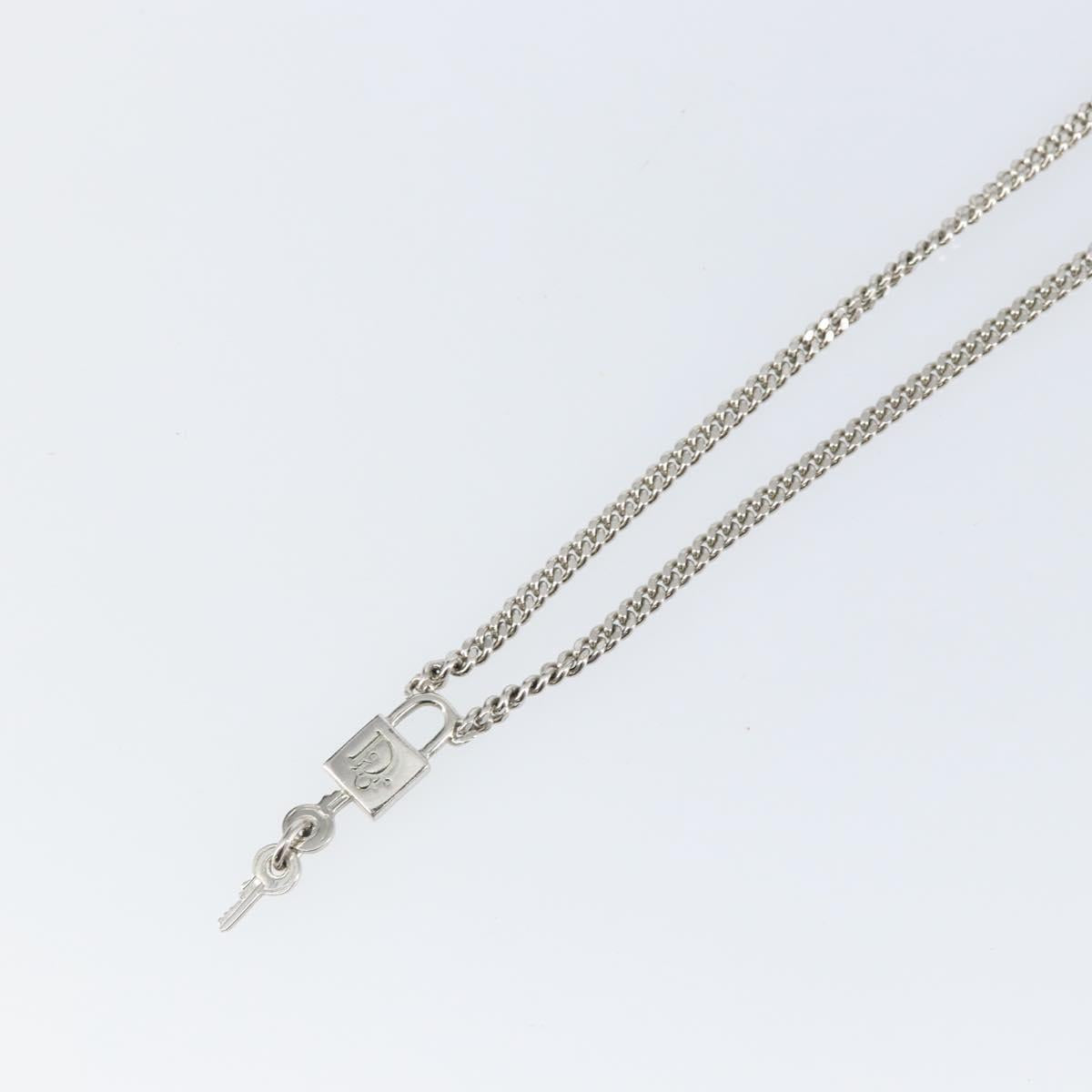 Christian Dior Necklace metal Silver Auth 142065