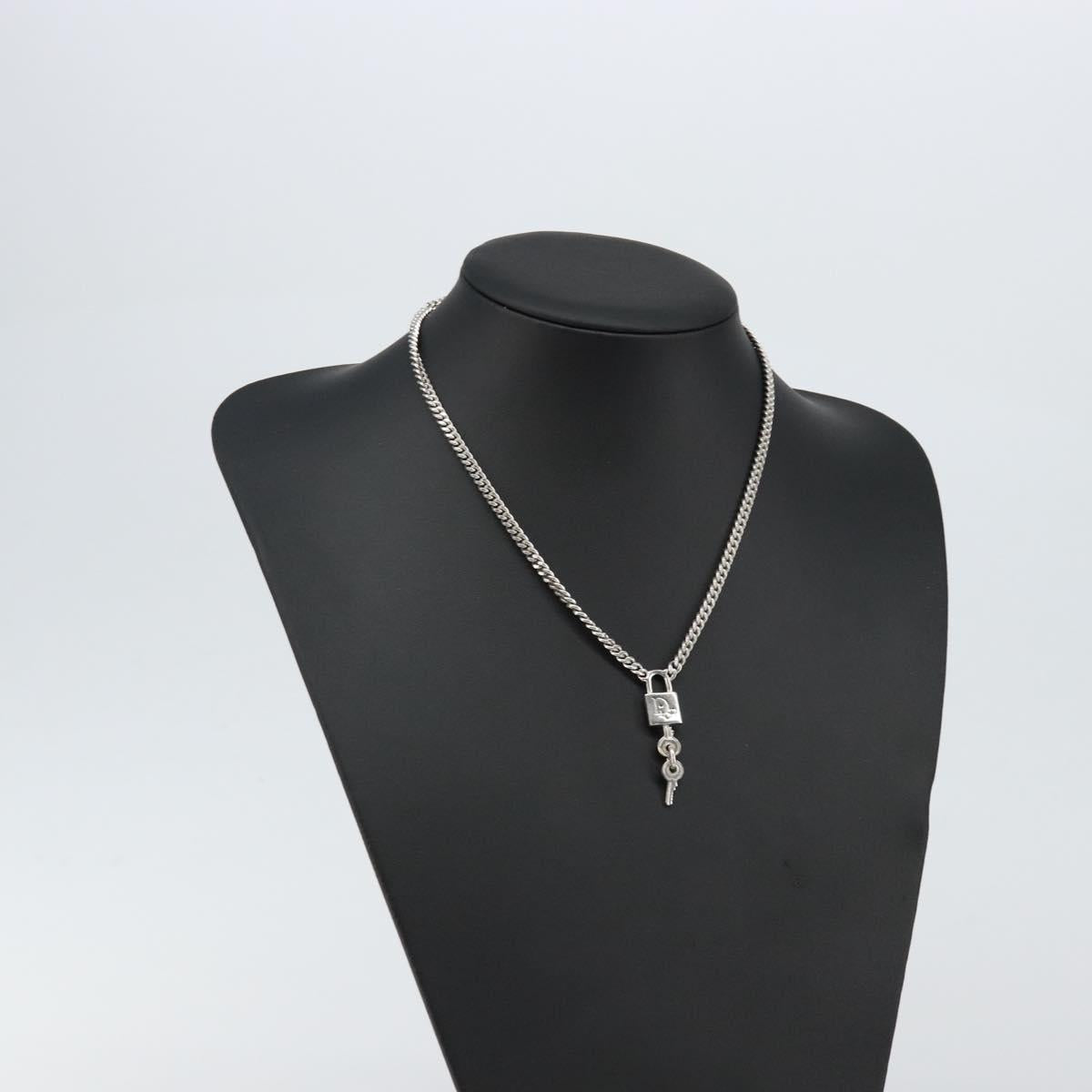 Christian Dior Necklace metal Silver Auth 142065