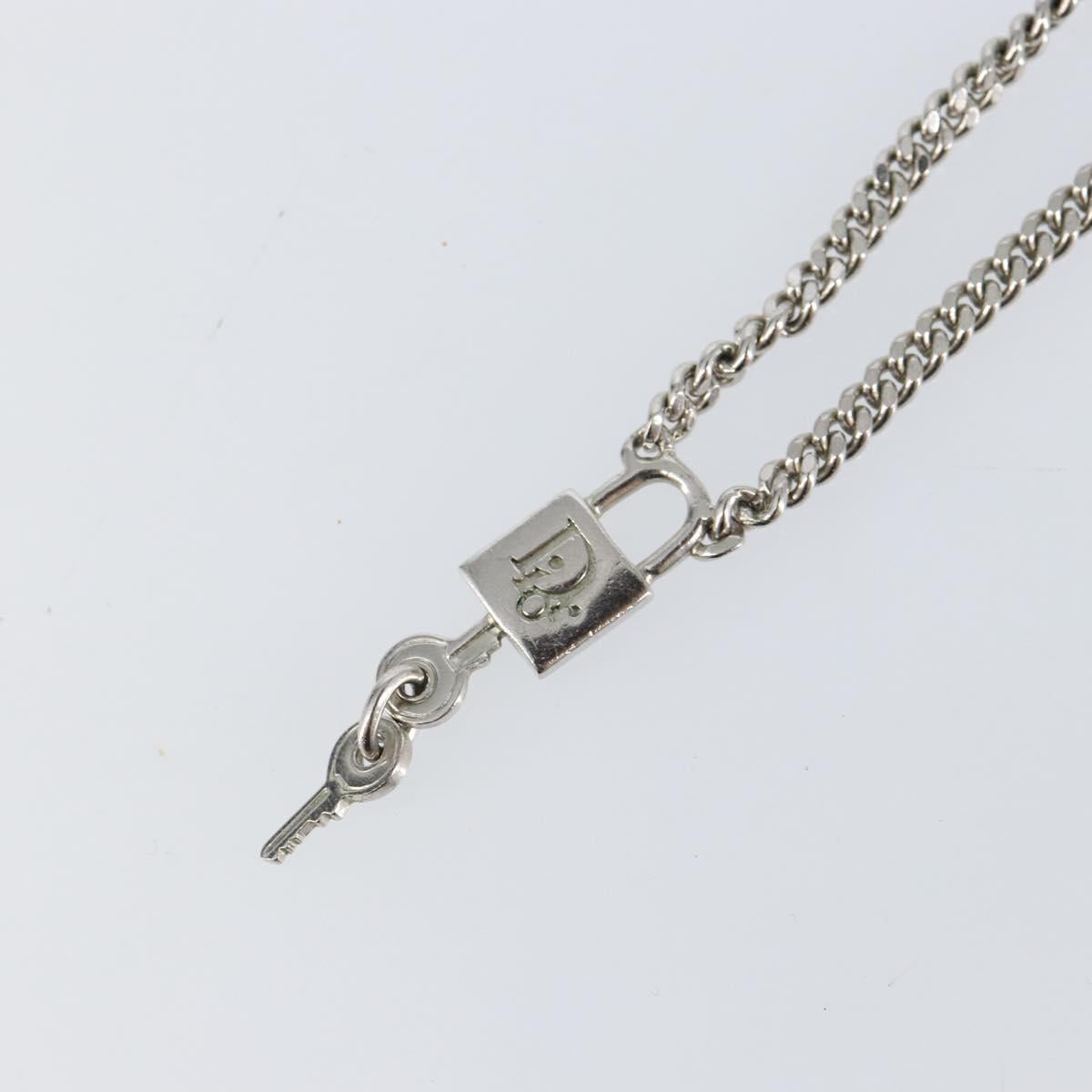 Christian Dior Necklace metal Silver Auth 142065