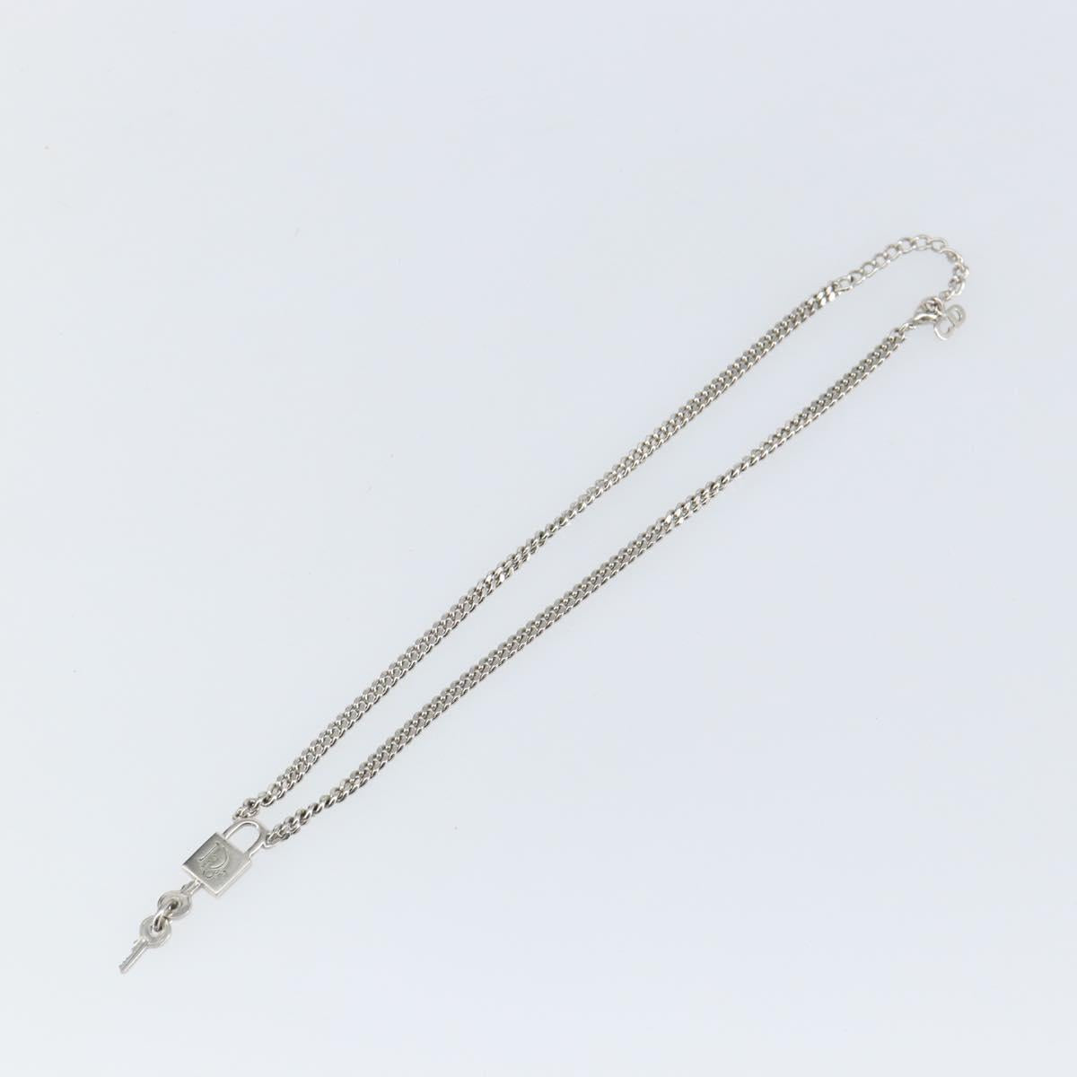 Christian Dior Necklace metal Silver Auth 142065