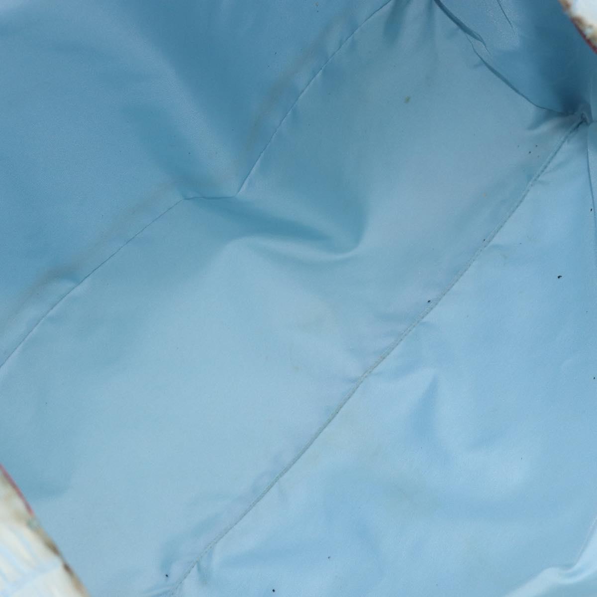 CHANEL New Travel Line Tote Bag Nylon Light Blue Silver CC Auth 142077