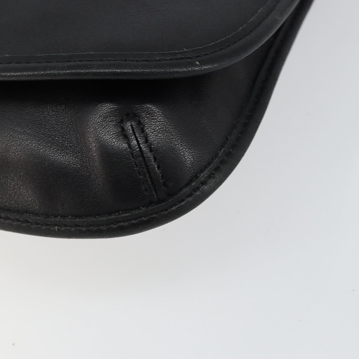 Coach Shoulder Bag Leather Black Gold Auth 142078