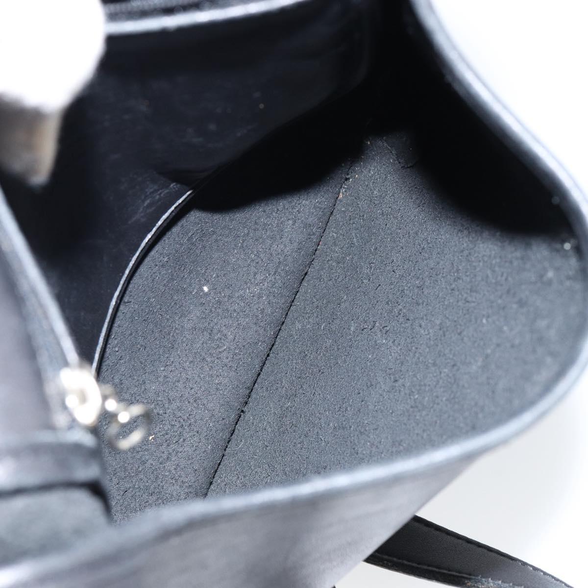 Coach Shoulder Bag Leather Black Gold Auth 142078