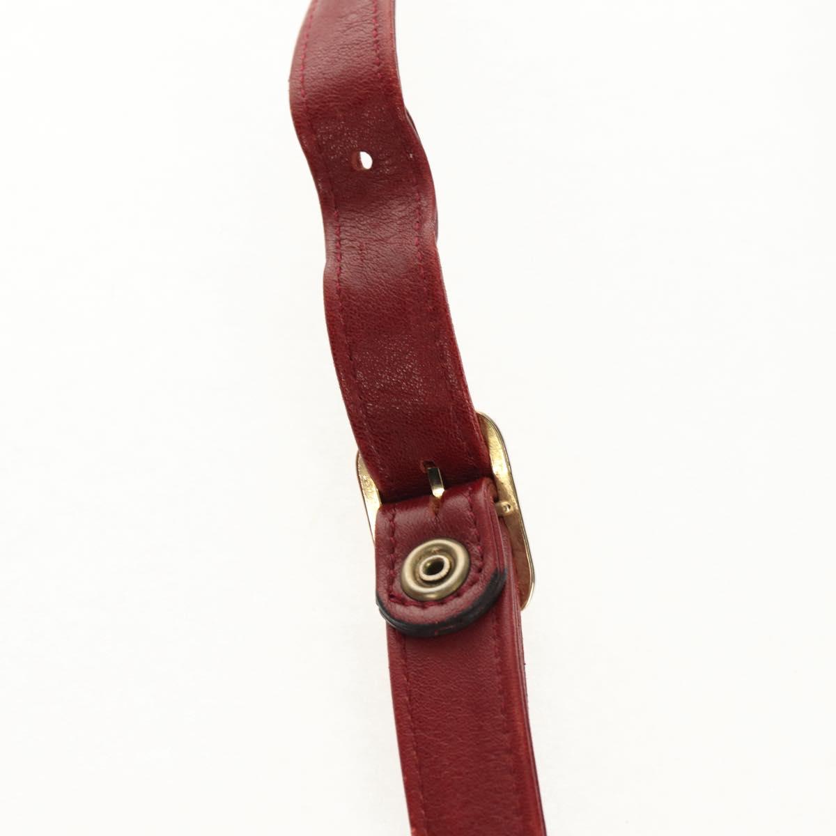 Chloe Paddington Boston Bag Leather 2way Red Gold Auth 142081