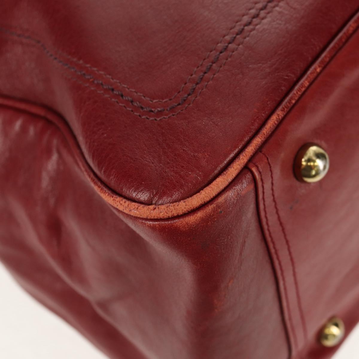 Chloe Paddington Boston Bag Leather 2way Red Gold Auth 142081