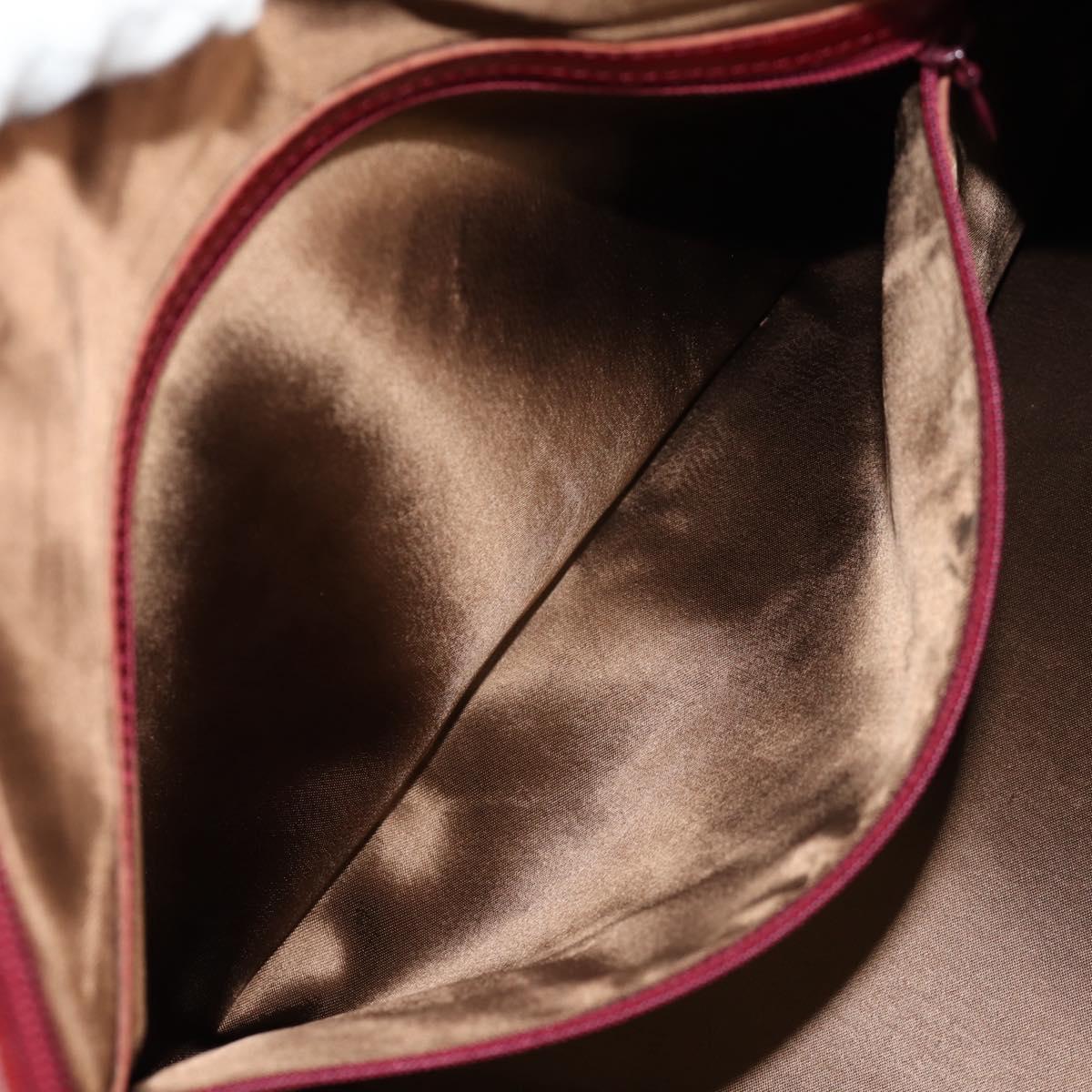 Chloe Paddington Boston Bag Leather 2way Red Gold Auth 142081