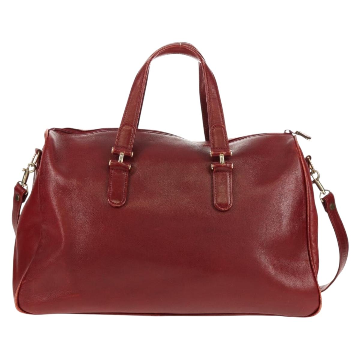 Chloe Paddington Boston Bag Leather 2way Red Gold Auth 142081