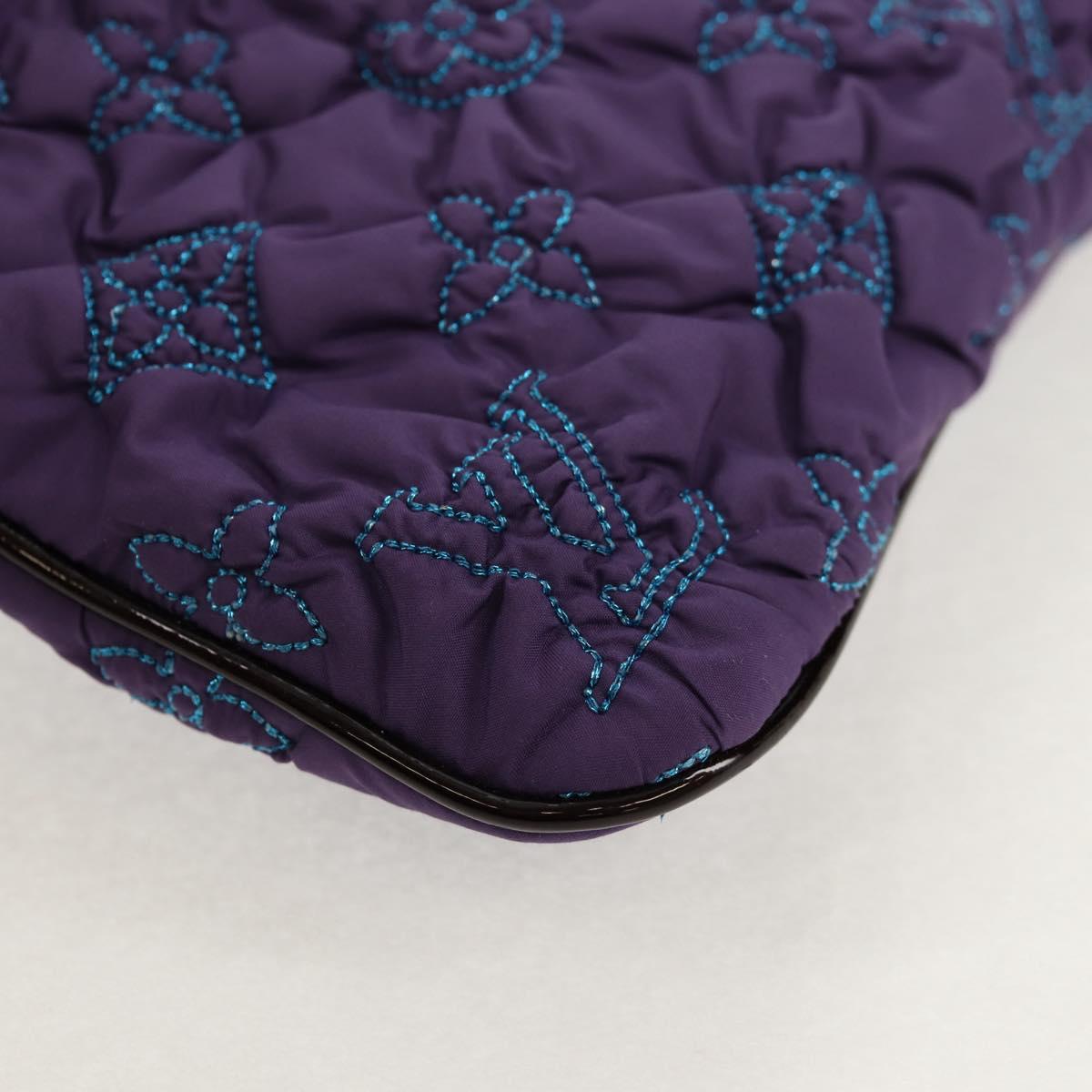 LOUIS VUITTON Monogram Satin Pochette Devi MM Bag Purple M93197 Auth 142093SAM