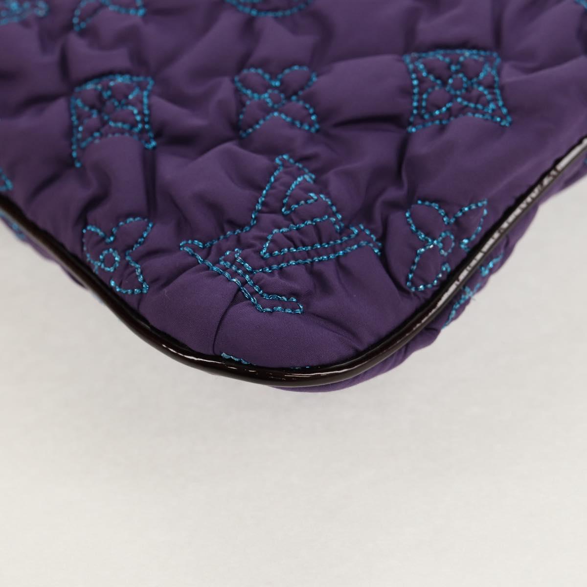 LOUIS VUITTON Monogram Satin Pochette Devi MM Bag Purple M93197 Auth 142093SAM