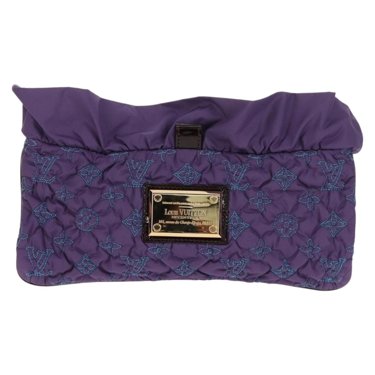 LOUIS VUITTON Monogram Satin Pochette Devi MM Bag Purple M93197 Auth 142093SAM