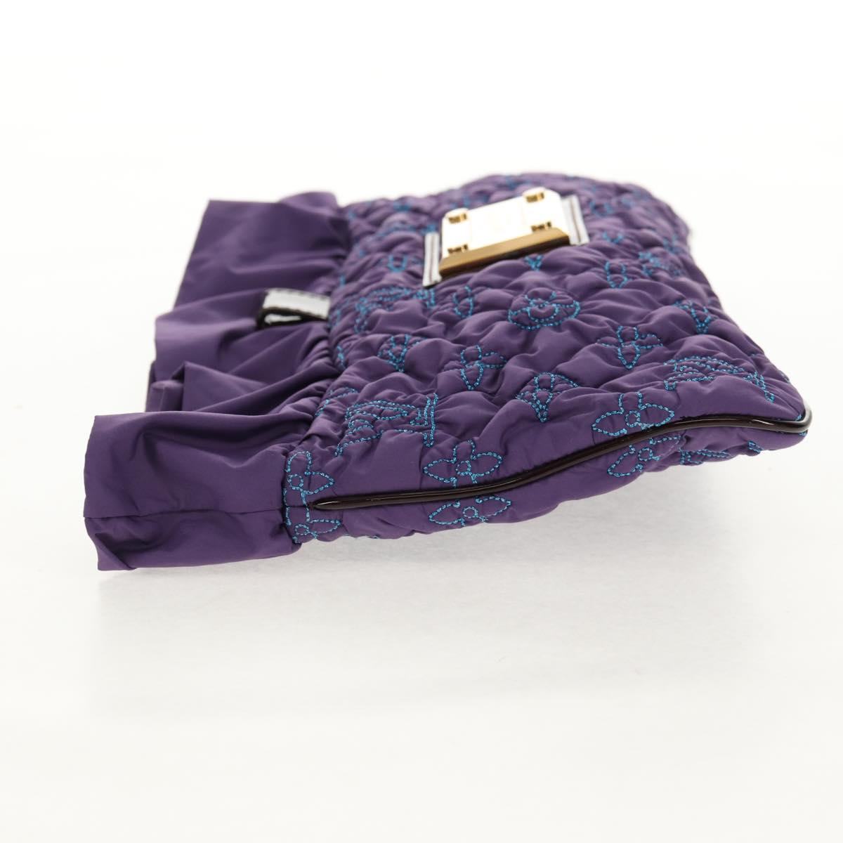 LOUIS VUITTON Monogram Satin Pochette Devi MM Bag Purple M93197 Auth 142093SAM