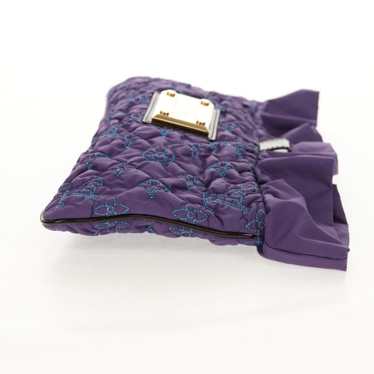 LOUIS VUITTON Monogram Satin Pochette Devi MM Bag Purple M93197 Auth 142093SAM