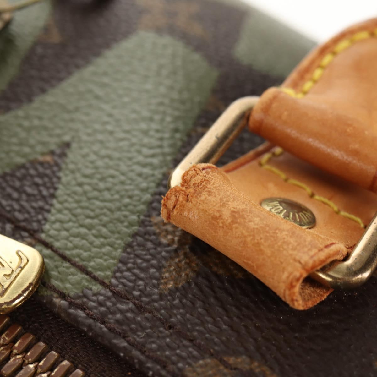 LOUIS VUITTON Monogram Graffiti Keepall 50 Boston Bag Khaki M92196 Auth 142094V