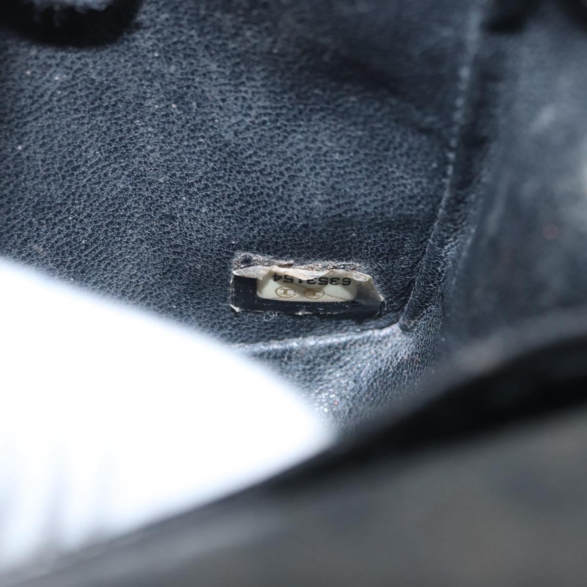 CHANEL Chain Double Flap Matelasse 23 Bag Patent Black Silver CC Auth 142096