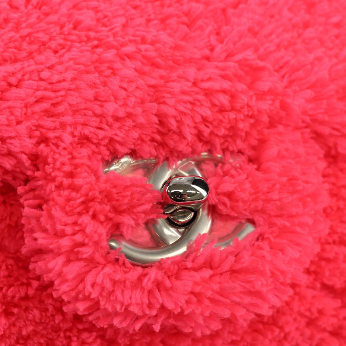 CHANEL Matelasse 25 Chain Shoulder Bag Pile Pink Silver CC Auth 142100SM