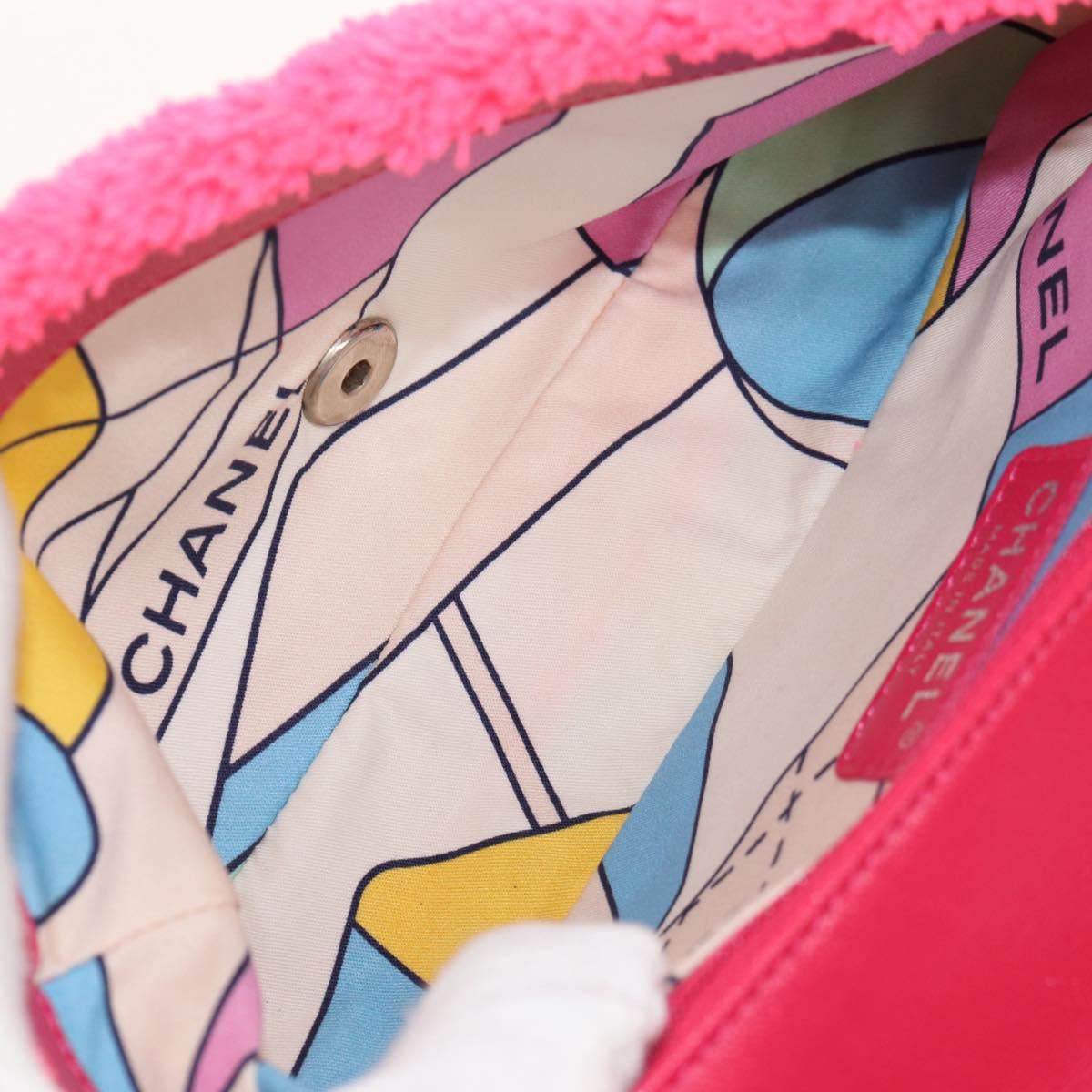 CHANEL Matelasse 25 Chain Shoulder Bag Pile Pink Silver CC Auth 142100SM