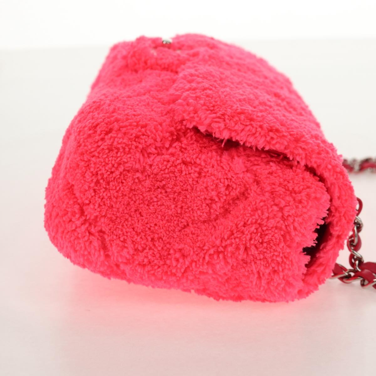 CHANEL Matelasse 25 Chain Shoulder Bag Pile Pink Silver CC Auth 142100SM