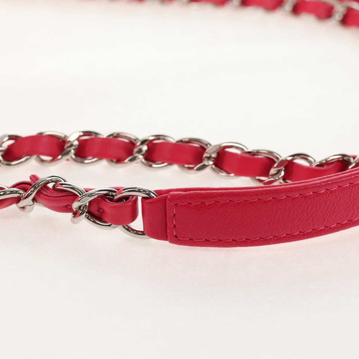 CHANEL Matelasse 25 Chain Shoulder Bag Pile Pink Silver CC Auth 142100SM