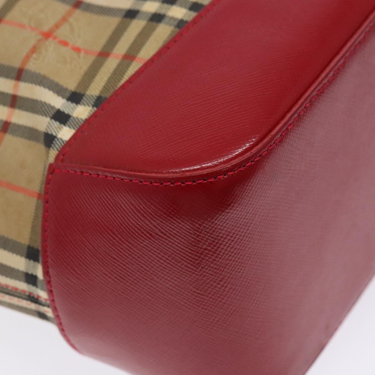 BURBERRY Nova Check Tote Bag Canvas Beige Gold Auth 142111
