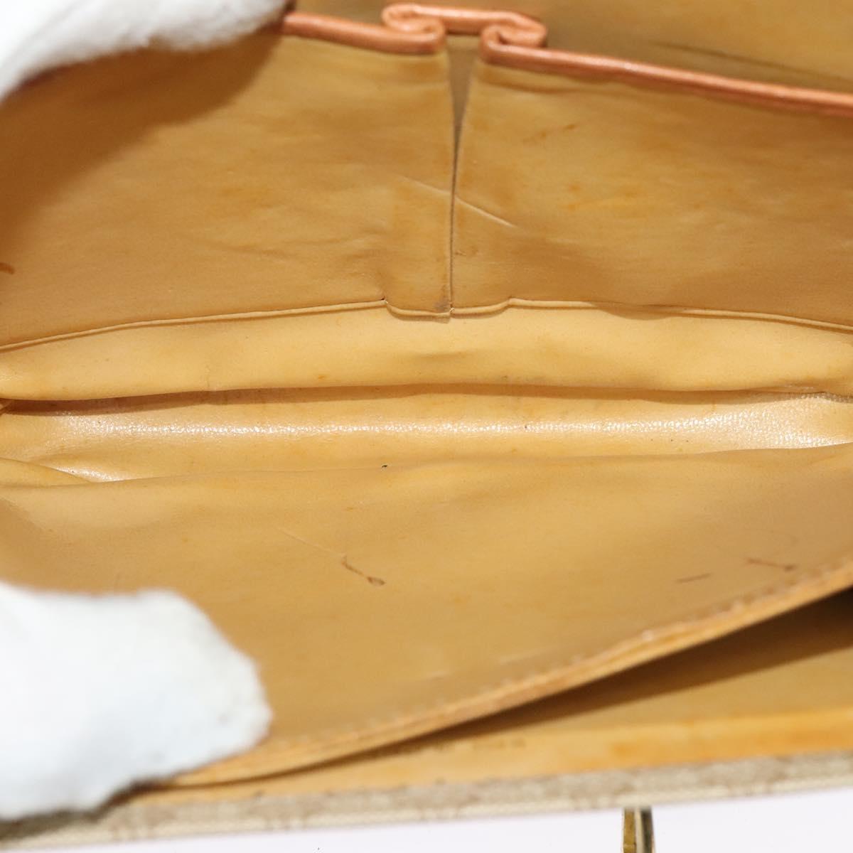 CELINE Macadam Canvas Shoulder Bag PVC Beige Gold Auth 142119