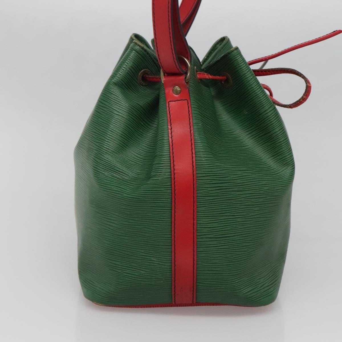 LOUIS VUITTON Epi Petit Noe Shoulder Bag Bicolor Green Red M44147 LV Auth 142133