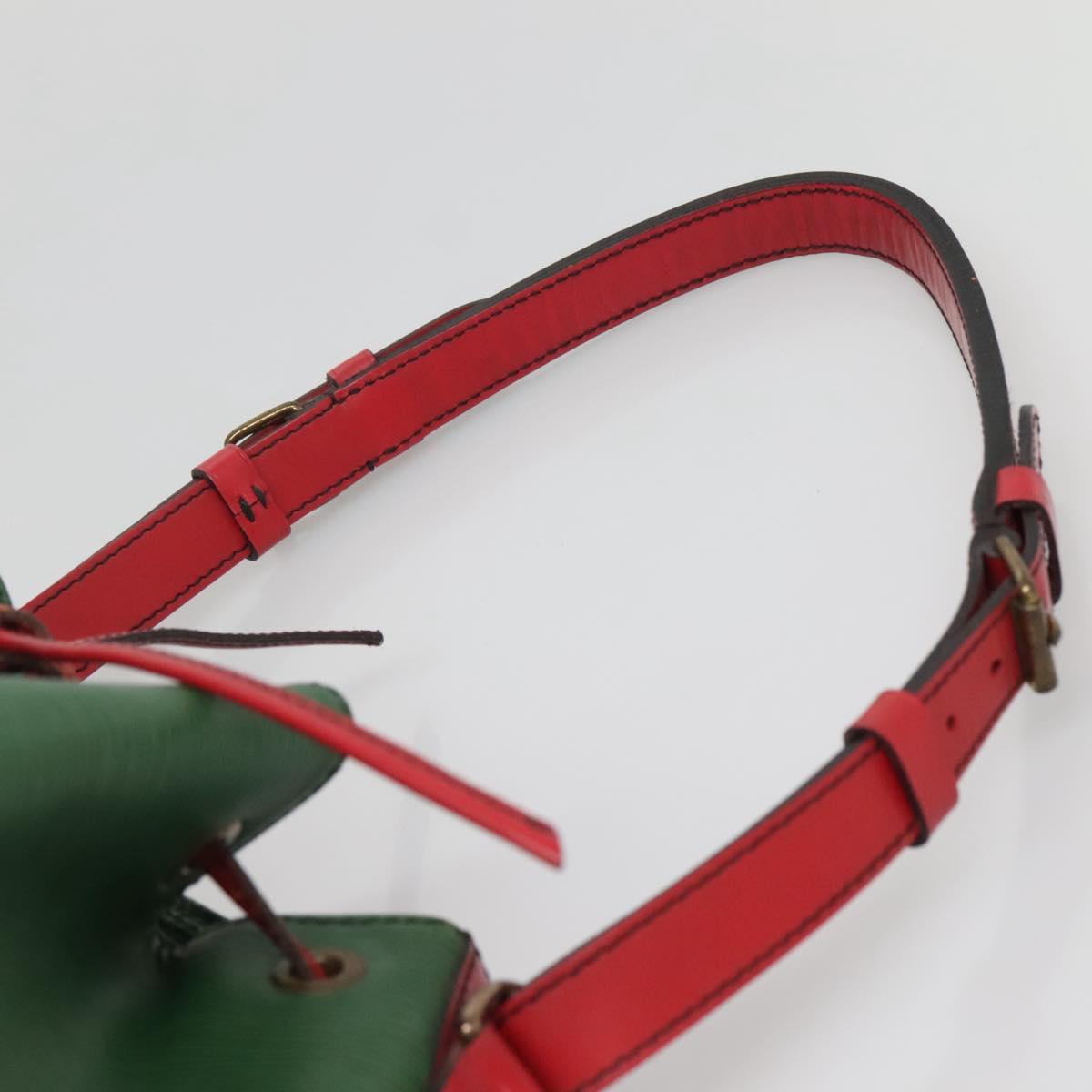 LOUIS VUITTON Epi Petit Noe Shoulder Bag Bicolor Green Red M44147 LV Auth 142133