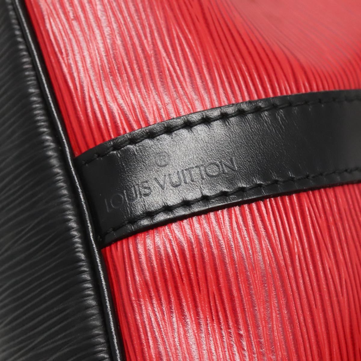 LOUIS VUITTON Epi Petit Noe Shoulder Bag Bicolor Black Red M44017 LV Auth 142148