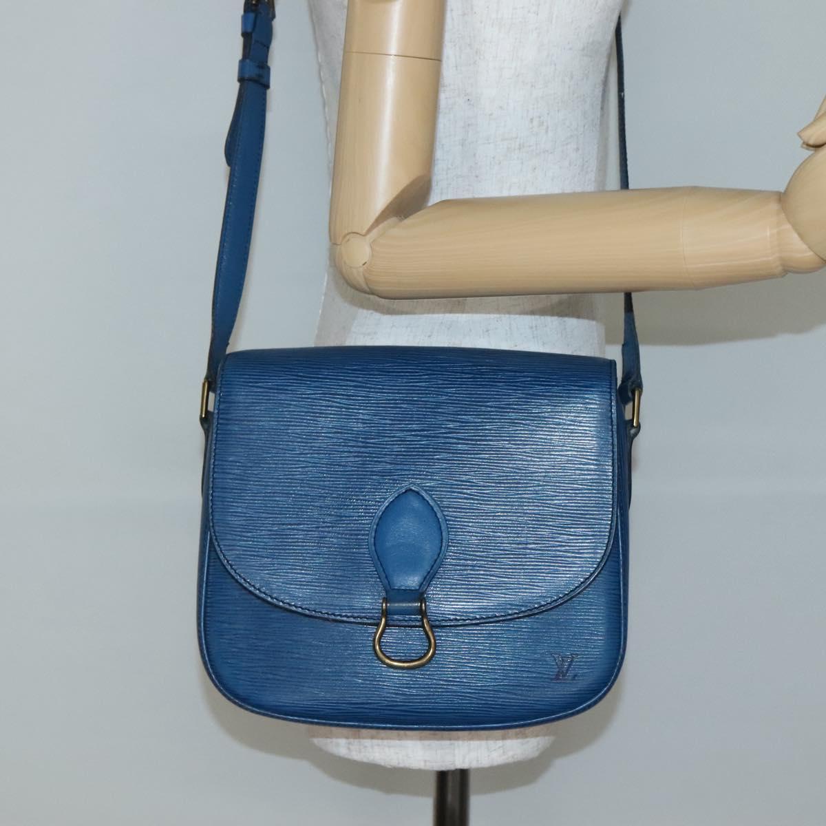 LOUIS VUITTON Epi Saint Cloud GM Shoulder Bag Toledo Blue M52195 LV Auth 142149