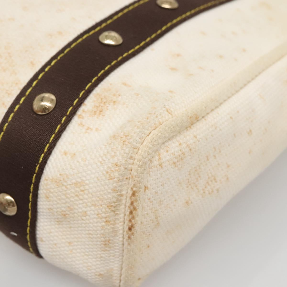 LOUIS VUITTON Antigua Cabas PM Tote Bag White Brown M40036 LV Auth 142158
