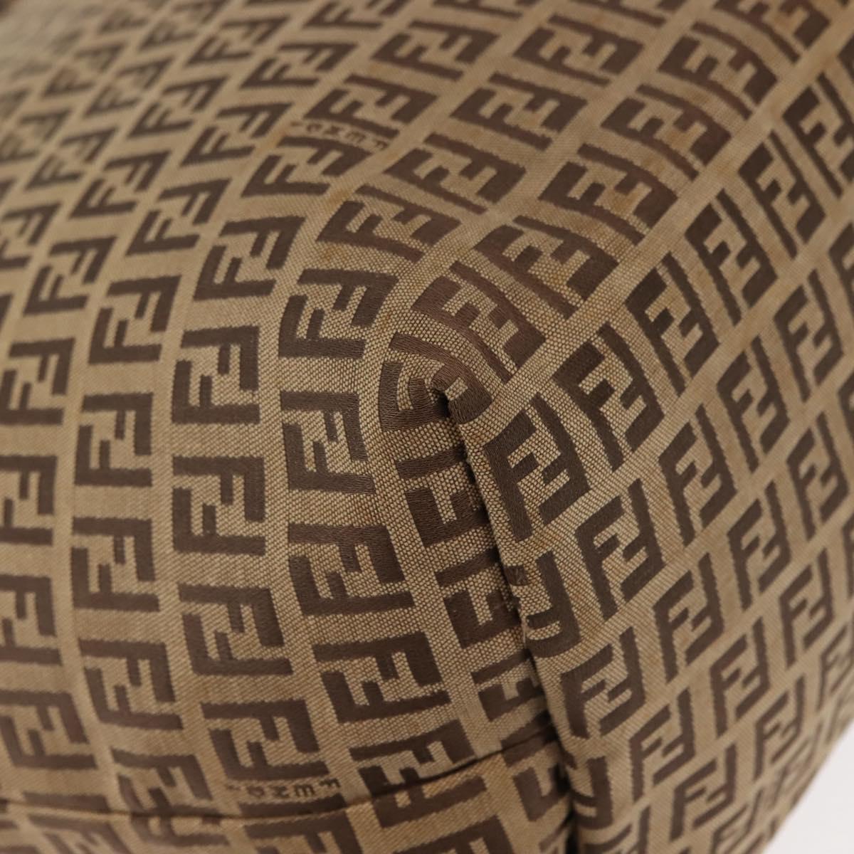 FENDI Zucchino Canvas Tote Bag Brown Auth 142159