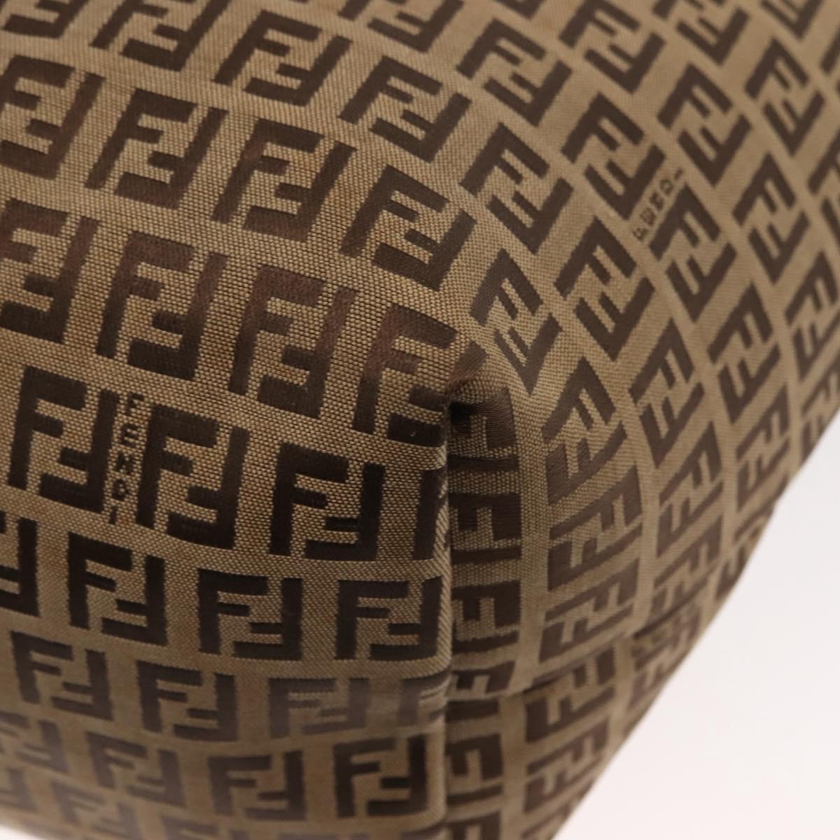 FENDI Zucchino Canvas Tote Bag Brown Auth 142159
