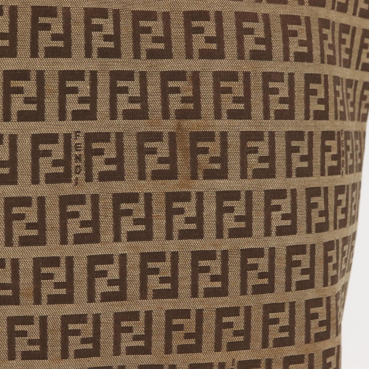 FENDI Zucchino Canvas Tote Bag Brown Auth 142159