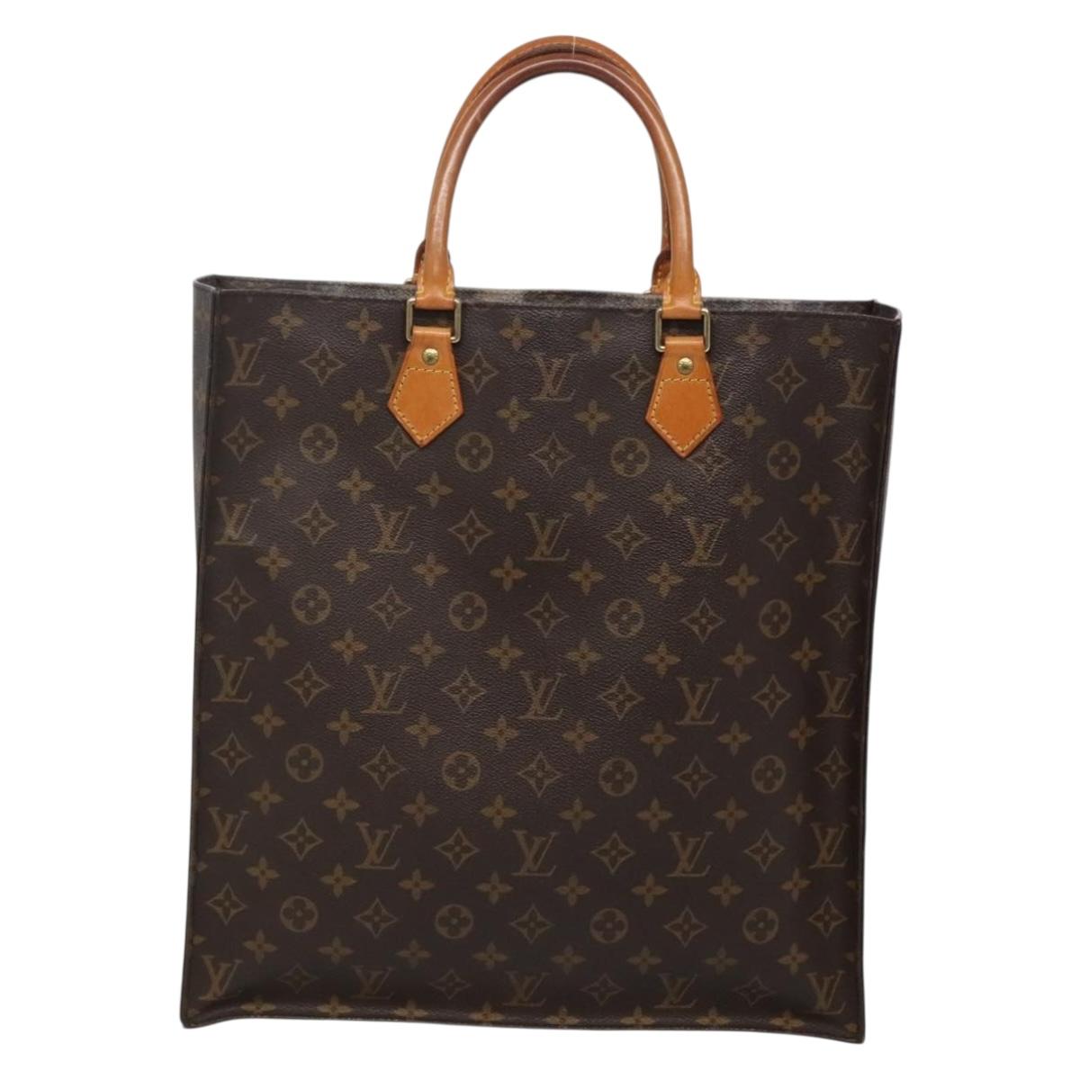 LOUIS VUITTON Monogram Sac Plat Hand Bag M51140 LV Auth 142171