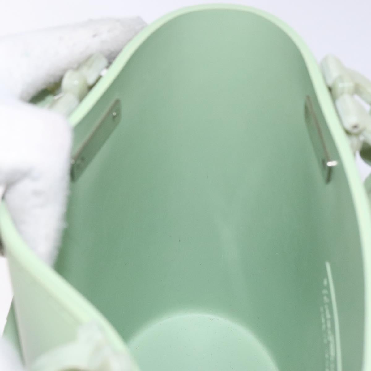 Salvatore Ferragamo Gancini Hand Bag Rubber Green Auth 142183