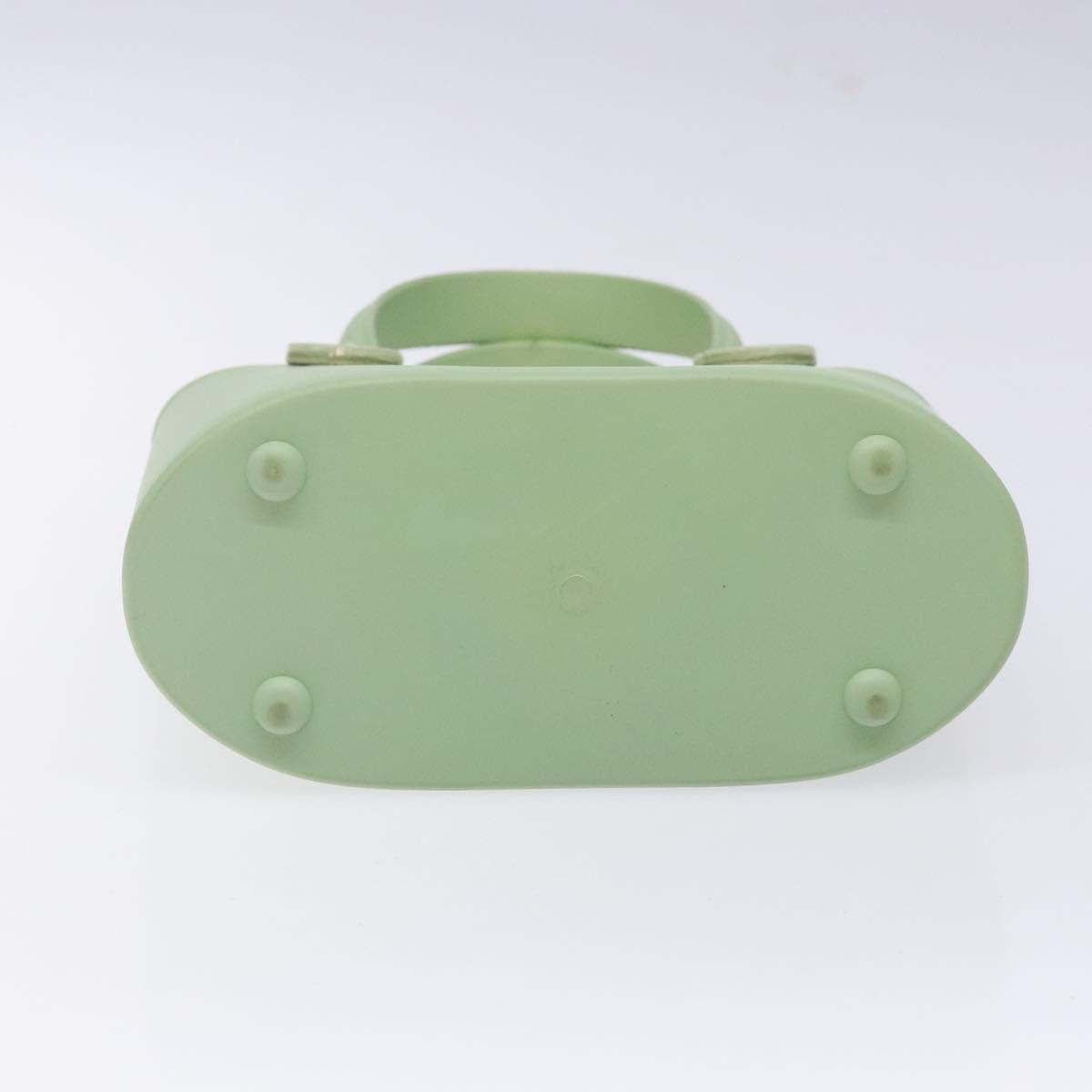 Salvatore Ferragamo Gancini Hand Bag Rubber Green Auth 142183