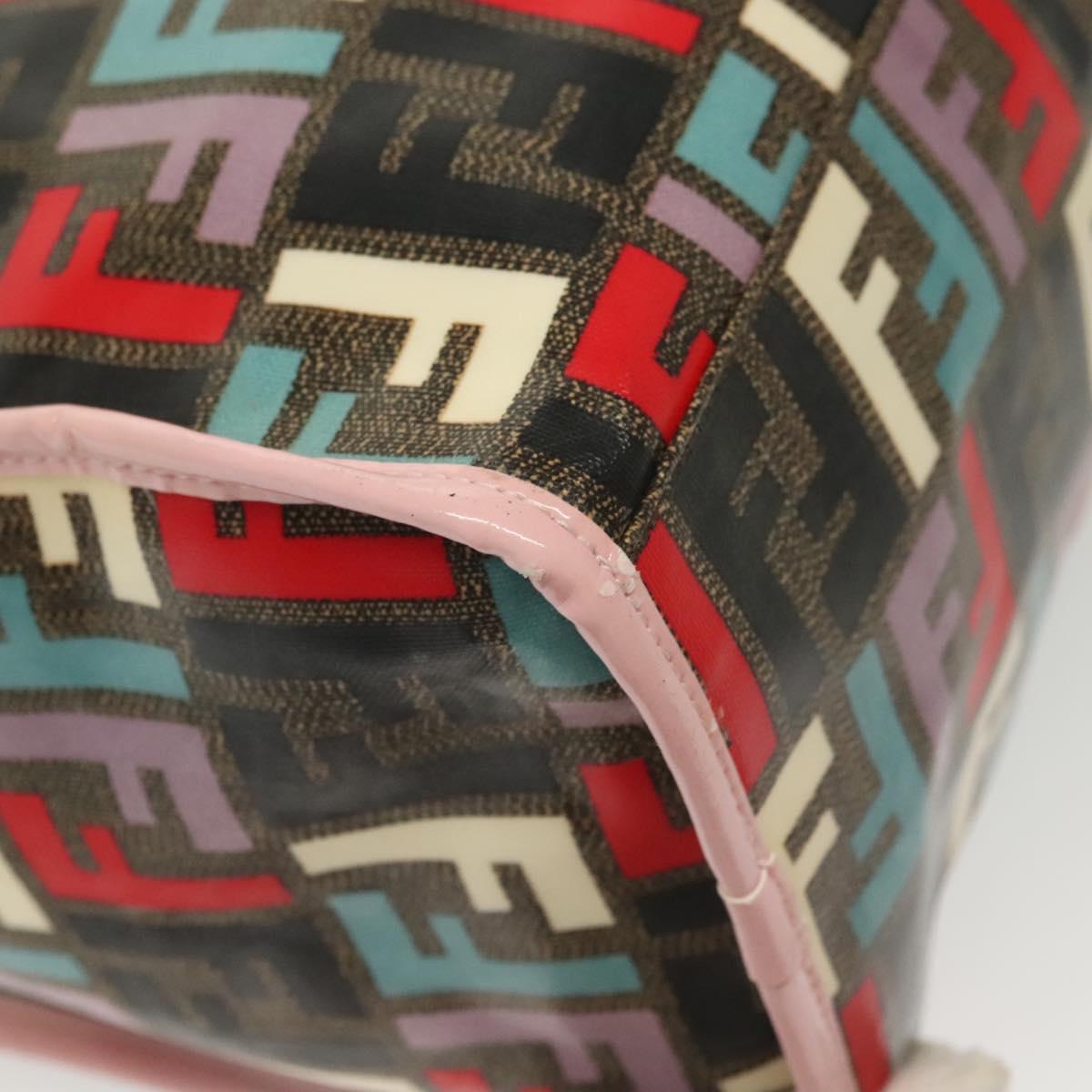 FENDI Zucca Canvas Tote Bag Coated Canvas Multicolor Auth 142184V
