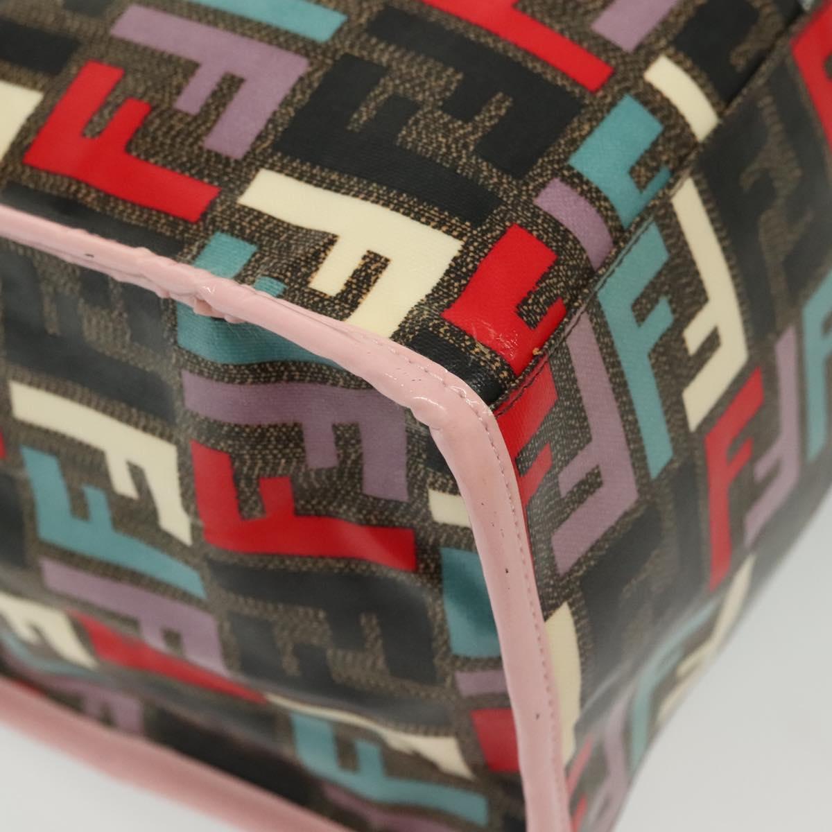 FENDI Zucca Canvas Tote Bag Coated Canvas Multicolor Auth 142184V
