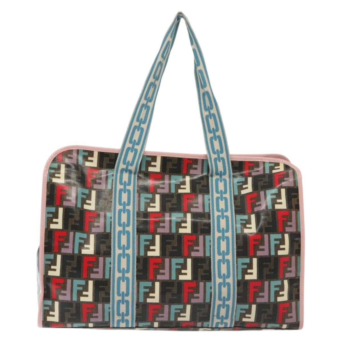 FENDI Zucca Canvas Tote Bag Coated Canvas Multicolor Auth 142184V