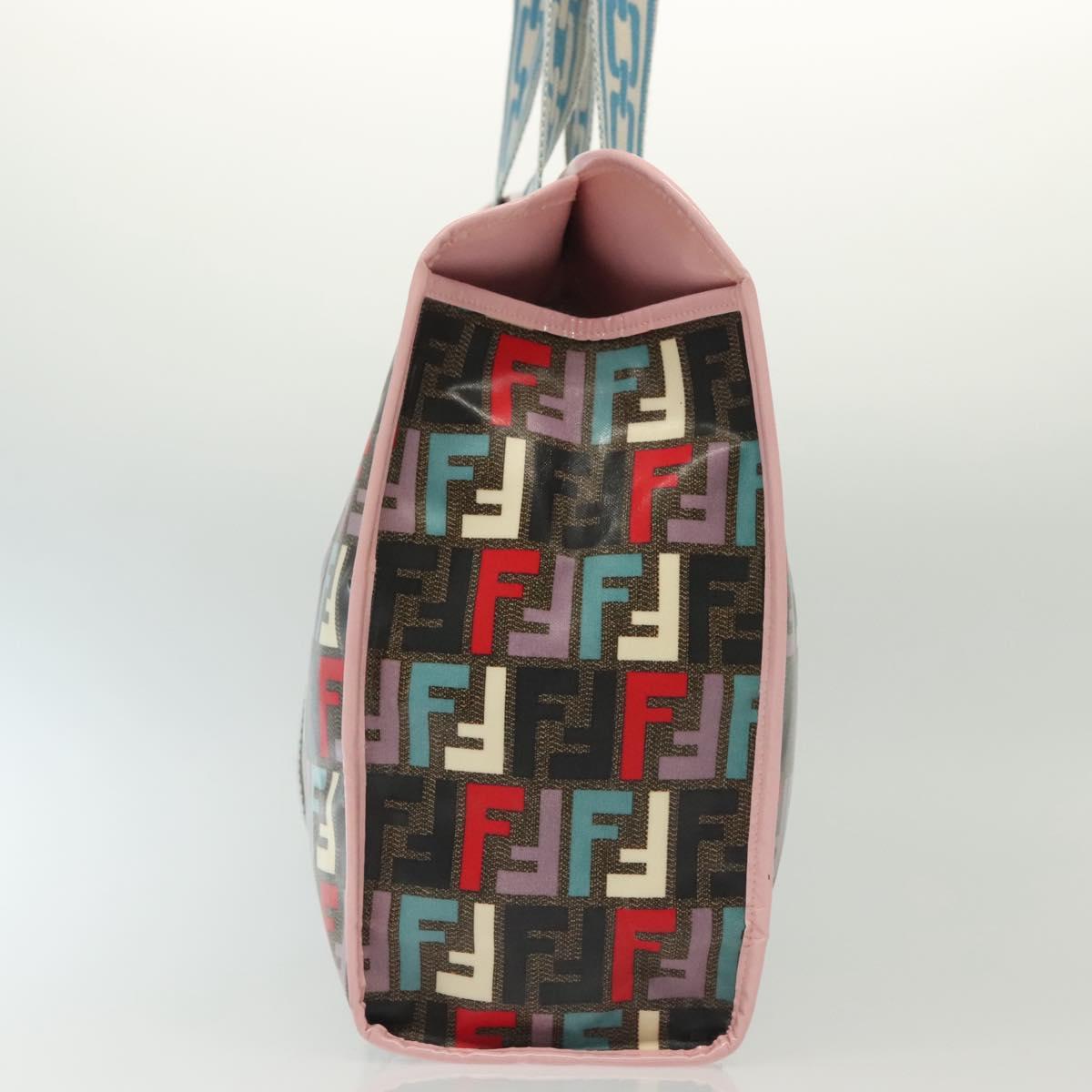 FENDI Zucca Canvas Tote Bag Coated Canvas Multicolor Auth 142184V