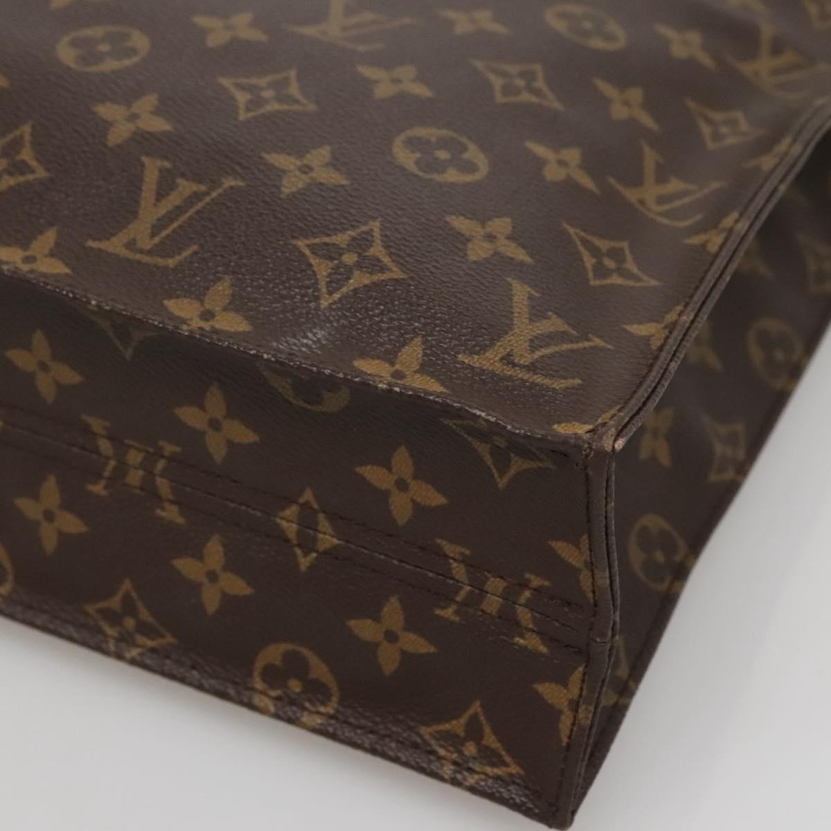 LOUIS VUITTON Monogram Sac Plat Hand Bag M51140 LV Auth 142198